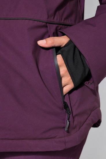 Ulla Popken 843105 Giacca tecnica HYPRAR impermeabile con motivo a onde Prugna - Giacche - Giacche taglie forti da donna