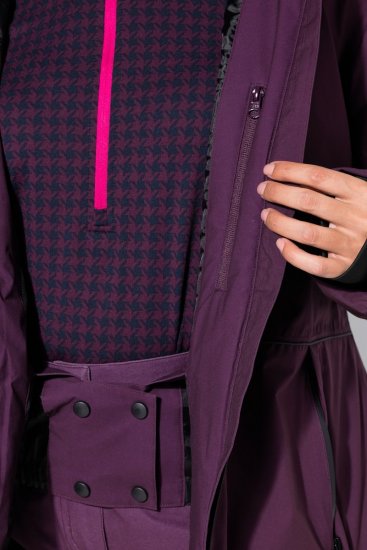 Ulla Popken 843105 Giacca tecnica HYPRAR impermeabile con motivo a onde Prugna - Giacche - Giacche taglie forti da donna