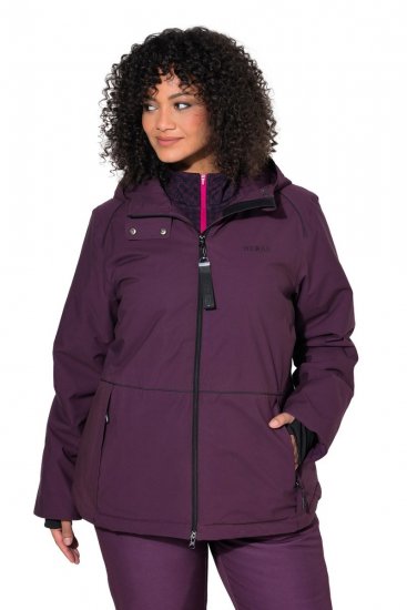Ulla Popken 843105 Giacca tecnica HYPRAR impermeabile con motivo a onde Prugna - Giacche - Giacche taglie forti da donna