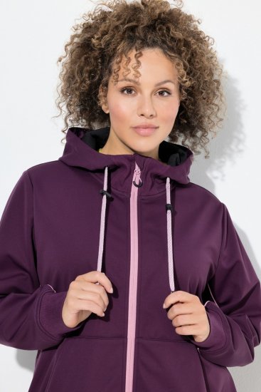 Ulla Popken 843186 Giacca softshell idrorepellente con catarifrangenti Bordeaux - Giacche - Giacche taglie forti da donna