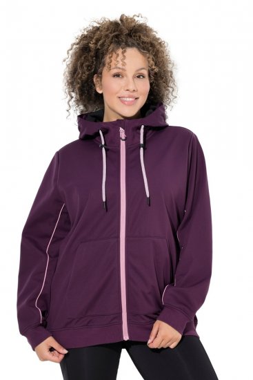 Ulla Popken 843186 Giacca softshell idrorepellente con catarifrangenti Bordeaux - Giacche - Giacche taglie forti da donna