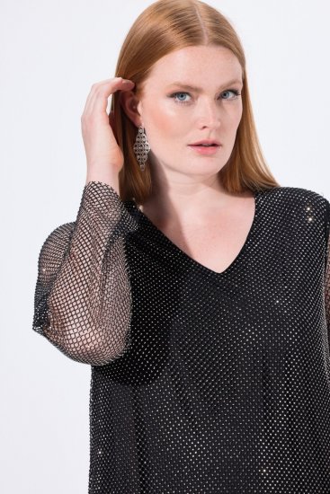Ulla Popken 843232 Abito di paillettes Grigio - Abiti da sera - Abiti da sera taglie forti