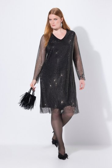 Ulla Popken 843232 Abito di paillettes Grigio - Abiti da sera - Abiti da sera taglie forti