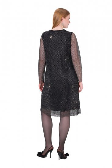 Ulla Popken 843232 Abito di paillettes Grigio - Abiti da sera - Abiti da sera taglie forti