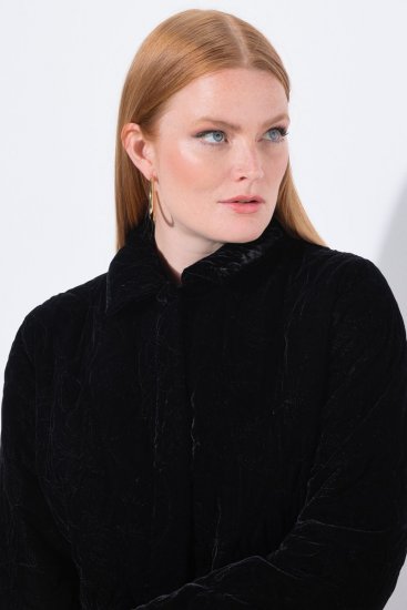 Ulla Popken 843244 Giacca di velluto Nero - Giacche - Giacche taglie forti da donna
