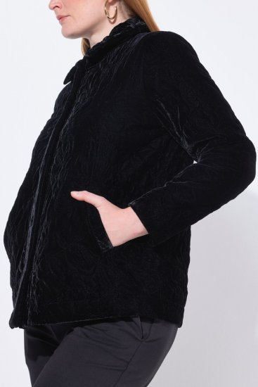 Ulla Popken 843244 Giacca di velluto Nero - Giacche - Giacche taglie forti da donna