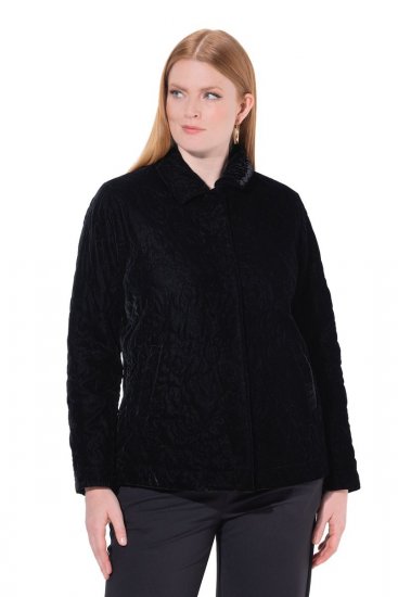 Ulla Popken 843244 Giacca di velluto Nero - Giacche - Giacche taglie forti da donna