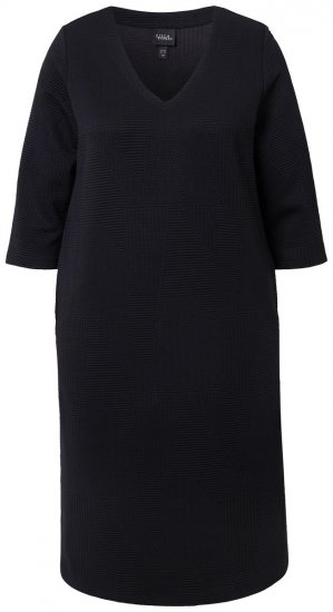 Ulla Popken 843326 Abito in felpa con maniche a 3/4 Nero - Abiti in felpa - 