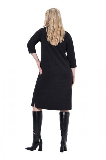 Ulla Popken 843326 Abito in felpa con maniche a 3/4 Nero - Abiti in felpa - 