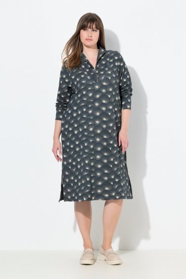 Ulla Popken 843506 Abito in felpa fantasia Nero - Abiti in felpa - 
