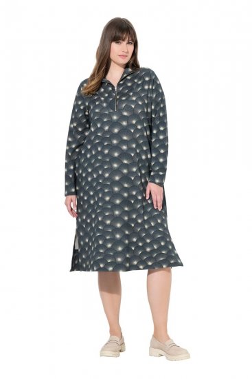 Ulla Popken 843506 Abito in felpa fantasia Nero - Abiti in felpa - 