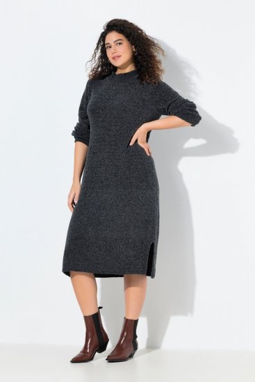 Ulla Popken 843592 Abito a maniche lunghe Antracite - Abiti in maglia - 