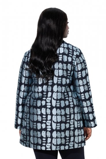 Ulla Popken 843937 Blazer testurizzato fantasia Blu scuro - Blazer - Blazer Taglie Forti da Donna