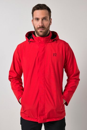 Jay-Pi 844210 Giacca antipioggia con cappuccio ripiegabile Rosso salsa - Giubbotti - Giubbotti Uomo Taglie Forti