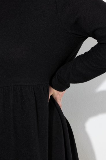 Ulla Popken 844233 Abito in maglia a maniche lunghe Nero - Abiti in maglia - 