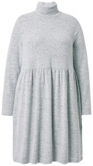 Ulla Popken 844233 Abito in maglia a maniche lunghe con collo alto Grigio melange - Abiti in maglia - 