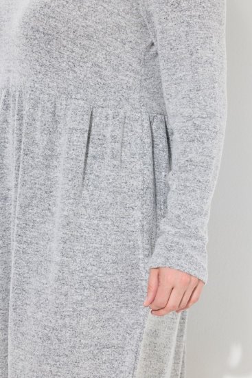 Ulla Popken 844233 Abito in maglia a maniche lunghe con collo alto Grigio melange - Abiti in maglia - 