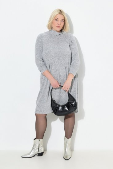 Ulla Popken 844233 Abito in maglia a maniche lunghe con collo alto Grigio melange - Abiti in maglia - 