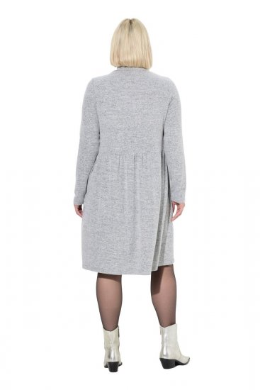 Ulla Popken 844233 Abito in maglia a maniche lunghe con collo alto Grigio melange - Abiti in maglia - 
