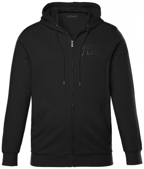 Men+ 305 Felpa con cappuccio e zip Soho LDN Nero - Felpe & felpe con cappuccio - Felpe & Felpe con Cappuccio Uomo Taglie Forti