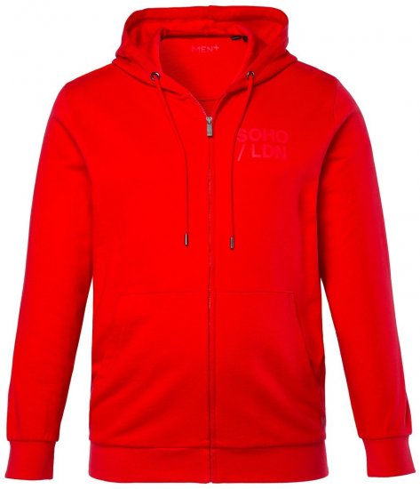 Men+ 305 Felpa con cappuccio e zip Soho LDN Rosso peperoncino - Felpe & felpe con cappuccio - Felpe & Felpe con Cappuccio Uomo Taglie Forti