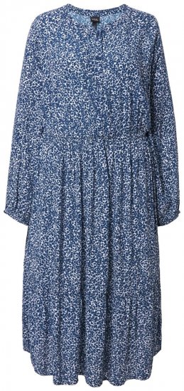 Ulla Popken 844594 Abito midi a fiori Blu scuro - Vestiti midi - Abiti midi taglie comode