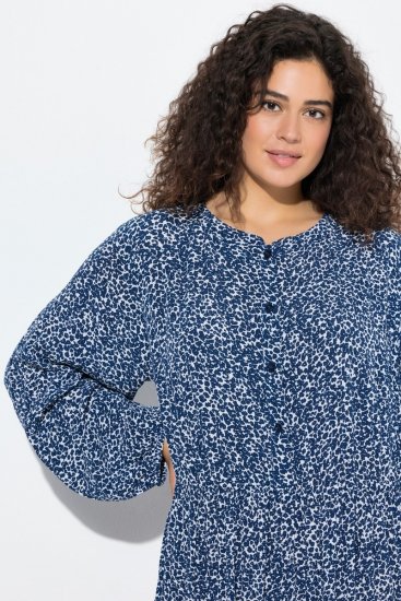 Ulla Popken 844594 Abito midi a fiori Blu scuro - Vestiti midi - Abiti midi taglie comode