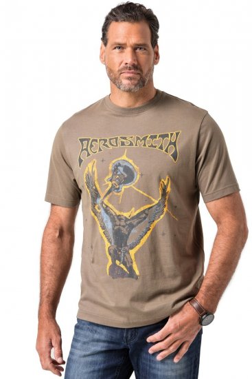 JP1880 844644 Aerosmith T-shirt Taupe scuro - Magliette di band - T-shirt band taglie forti