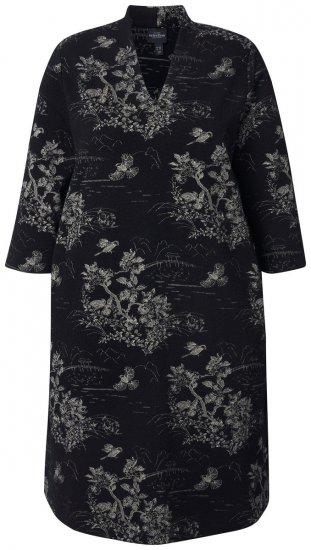 Ulla Popken 844739 Abito con maniche a 3/4 Nero - Vestiti midi - Abiti midi taglie comode