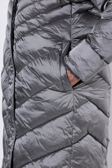 Ulla Popken 844764 Cappotto trapuntato HYPRAR con riflessi metallizzati Antracite - Cappotti - Cappotti taglie forti da donna