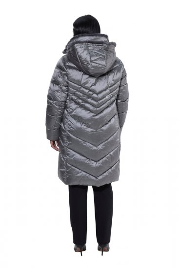 Ulla Popken 844764 Cappotto trapuntato HYPRAR con riflessi metallizzati Antracite - Cappotti - Cappotti taglie forti da donna