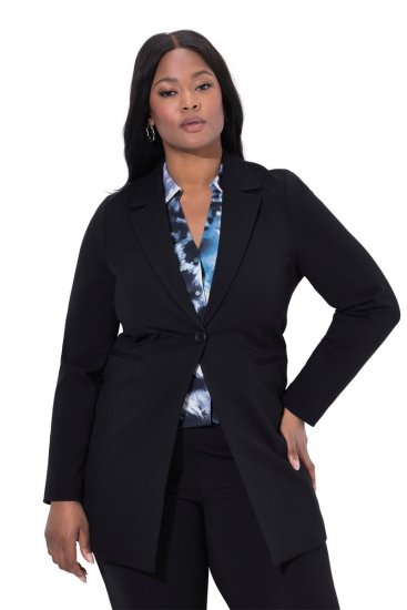 Ulla Popken 844842 Blazer in jersey Nero - Blazer - Blazer Taglie Forti da Donna