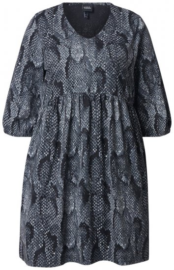 Ulla Popken 844945 Abito in jersey fantasia Nero - Abiti in jersey - 