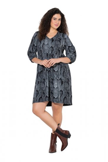 Ulla Popken 844945 Abito in jersey fantasia Nero - Abiti in jersey - 