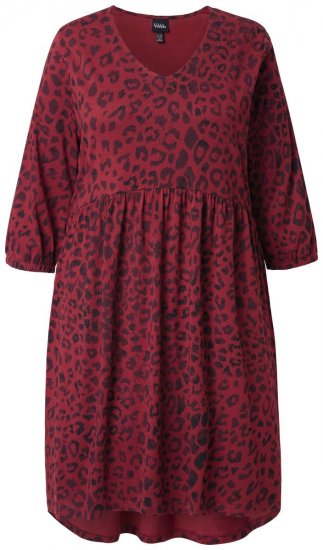 Ulla Popken 844945 Abito in jersey svasato con scollo a V Prugna - Abiti in jersey - 