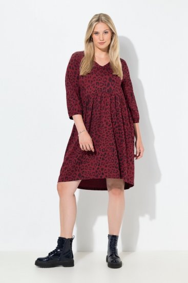 Ulla Popken 844945 Abito in jersey svasato con scollo a V Prugna - Abiti in jersey - 