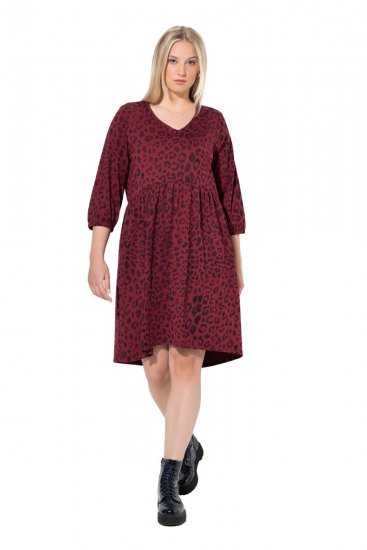 Ulla Popken 844945 Abito in jersey svasato con scollo a V Prugna - Abiti in jersey - 