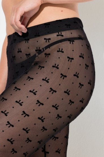 Ulla Popken 844970 Collant senza piede fantasia Nero - Collant & calzini - 