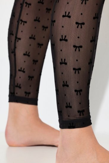 Ulla Popken 844970 Collant senza piede fantasia Nero - Collant & calzini - 