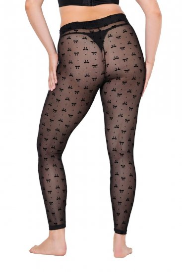 Ulla Popken 844970 Collant senza piede fantasia Nero - Collant & calzini - 