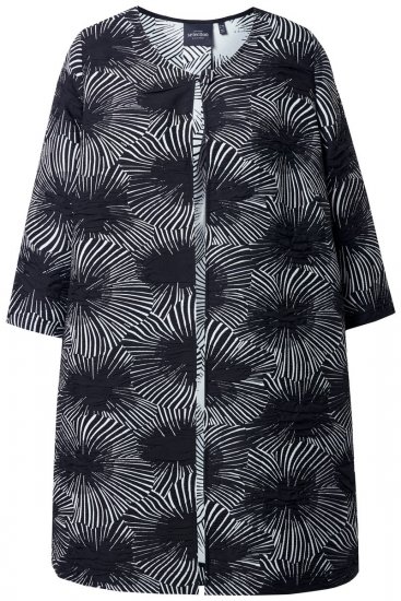 Ulla Popken 844981 Blazer testurizzato con scollo rotondo Nero - Blazer - Blazer Taglie Forti da Donna