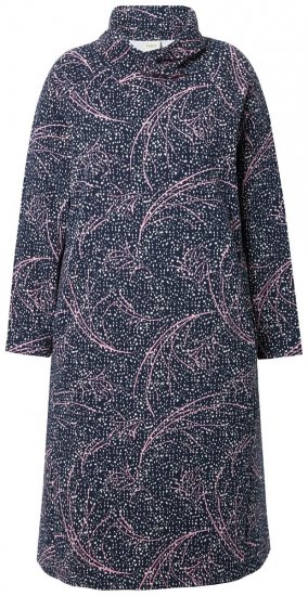 Ulla Popken 844993 Abito in felpa fantasia Blu scuro - Abiti in felpa - 