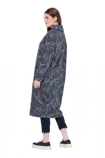 Ulla Popken 844993 Abito in felpa fantasia Blu scuro - Abiti in felpa - 