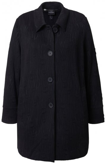 Ulla Popken 845026 Giacca camicia con texture zebrata Nero - Giacche - Giacche taglie forti da donna