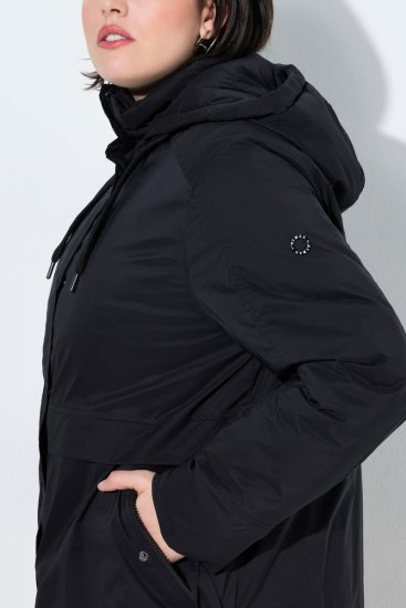 Ulla Popken 845111 Parka Nero - Cappotti - Cappotti taglie forti da donna