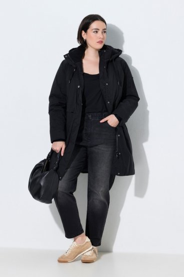 Ulla Popken 845111 Parka Nero - Cappotti - Cappotti taglie forti da donna