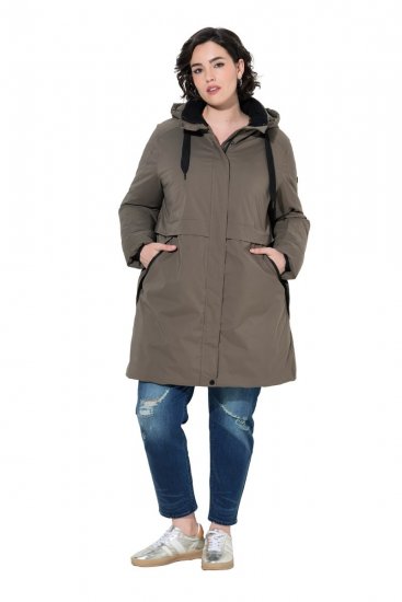 Ulla Popken 845111 Parka Verde scuro - Cappotti - Cappotti taglie forti da donna