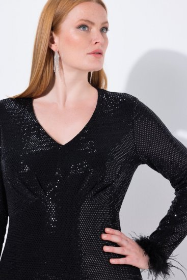 Ulla Popken 845145 Abito di paillettes Nero - Abiti da sera - Abiti da sera taglie forti