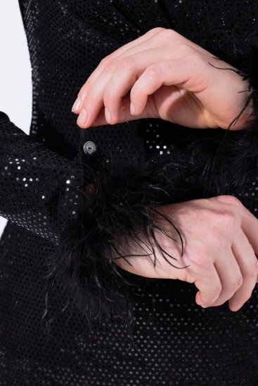 Ulla Popken 845145 Abito di paillettes Nero - Abiti da sera - Abiti da sera taglie forti