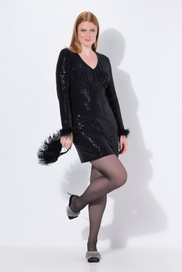 Ulla Popken 845145 Abito di paillettes Nero - Abiti da sera - Abiti da sera taglie forti